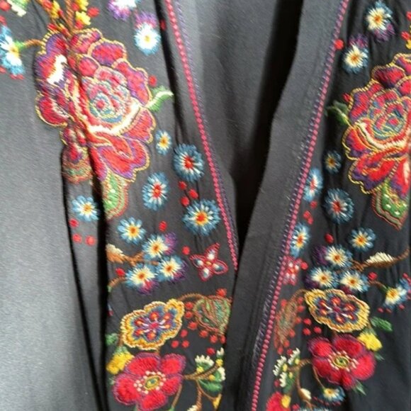 NWT Johnny Was  "Abigale" wrap jacket open cardi 100% Cotton navy waterf… - Picture 8 of 8